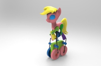 walking pony push pinshape machine toys 3d print model - Mito3D