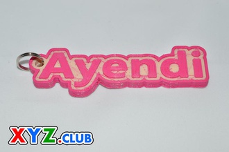 ayendi pinshape keychain-hanger keychain keyrings keyring decal dual-color dual-extrusion dual-filament sticker decals stickers leapfrog wanhao ultimaker-3 ultimaker3 wanhao4s adriana nametag tag names 3d print model - Mito3D