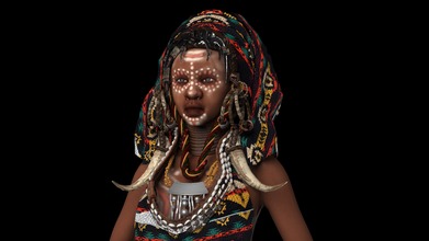 tribal girl pinshape character-modeling-contest 3d print model - Mito3D