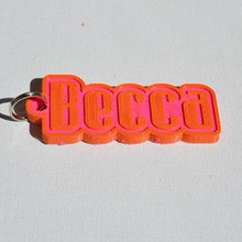 becca pinshape names tag nametag wanhao4s ultimaker3 ultimaker-3 wanhao leapfrog stickers decals sticker dual-filament dual-extrusion dual-color decal keyring keyrings keychain keychain-hanger 3d print model - Mito3D