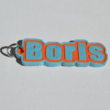boris pinshape keychain-hanger keychain keyrings keyring decal dual-color dual-extrusion dual-filament sticker decals stickers leapfrog wanhao ultimaker-3 ultimaker3 wanhao4s nametag tag names 3d print model - Mito3D