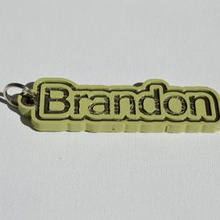 brandon pinshape keychain-hanger keychain keyrings keyring decal dual-color dual-extrusion dual-filament sticker decals stickers leapfrog wanhao ultimaker-3 ultimaker3 wanhao4s nametag tag names 3d print model - Mito3D