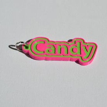 candy pinshape names tag nametag wanhao4s ultimaker3 ultimaker-3 wanhao leapfrog stickers decals sticker dual-filament dual-extrusion dual-color decal keyring keyrings keychain keychain-hanger 3d print model - Mito3D
