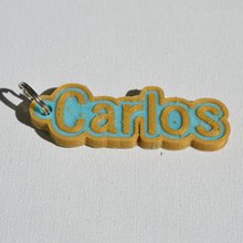 carlos pinshape names tag nametag wanhao4s ultimaker3 ultimaker-3 wanhao leapfrog stickers decals sticker dual-filament dual-extrusion dual-color decal keyring keyrings keychain keychain-hanger 3d print model - Mito3D