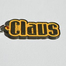 claus pinshape names tag nametag wanhao4s ultimaker3 ultimaker-3 wanhao leapfrog stickers decals sticker dual-filament dual-extrusion dual-color decal keyring keyrings keychain keychain-hanger 3d print model - Mito3D