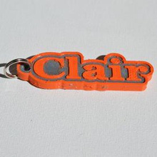 clair pinshape names tag nametag wanhao4s ultimaker3 ultimaker-3 wanhao leapfrog stickers decals sticker dual-filament dual-extrusion dual-color decal keyring keyrings keychain keychain-hanger 3d print model - Mito3D