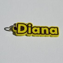 diana pinshape names tag nametag wanhao4s ultimaker3 ultimaker-3 wanhao leapfrog stickers decals sticker dual-filament dual-extrusion dual-color decal keyring keyrings keychain keychain-hanger 3d print model - Mito3D