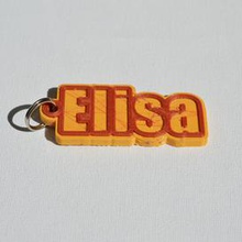 elisa pinshape names tag nametag wanhao4s ultimaker3 ultimaker-3 wanhao leapfrog stickers decals sticker dual-filament dual-extrusion dual-color decal keyring keyrings keychain keychain-hanger 3d print model - Mito3D