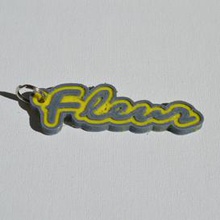 fleur pinshape names tag nametag wanhao4s ultimaker3 ultimaker-3 wanhao leapfrog stickers decals sticker dual-filament dual-extrusion dual-color decal keyring keyrings keychain keychain-hanger 3d print model - Mito3D