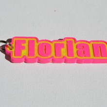 florian pinshape names tag nametag wanhao4s ultimaker3 ultimaker-3 wanhao leapfrog stickers decals sticker dual-filament dual-extrusion dual-color decal keyring keyrings keychain keychain-hanger 3d print model - Mito3D