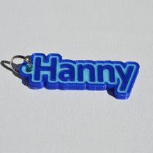 hanny pinshape keychain-hanger keychain keyrings keyring decal dual-color dual-extrusion dual-filament sticker decals stickers leapfrog wanhao ultimaker-3 ultimaker3 wanhao4s nametag tag names frank badge badges 3d print model - Mito3D