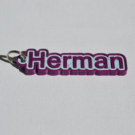 herman pinshape keychain-hanger keychain keyrings keyring decal dual-color dual-extrusion dual-filament sticker decals stickers leapfrog wanhao ultimaker-3 ultimaker3 wanhao4s nametag tag names frank badge badges 3D print model - Mito3D