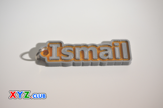 ismail pinshape keychain-hanger keychain keyrings keyring decal dual-color dual-extrusion dual-filament sticker decals stickers leapfrog wanhao ultimaker-3 ultimaker3 wanhao4s nametag tag names frank badge badges 3d print model - Mito3D