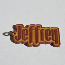 jeffrey pinshape keychain-hanger keychain keyrings keyring decal dual-color dual-extrusion dual-filament sticker decals stickers leapfrog wanhao ultimaker-3 ultimaker3 wanhao4s nametag tag names frank badge badges 3d print model - Mito3D