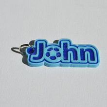 john pinshape keychain-hanger keychain keyrings keyring decal dual-color dual-extrusion dual-filament sticker decals stickers leapfrog wanhao ultimaker-3 ultimaker3 wanhao4s nametag tag names frank badge badges 3d print model - Mito3D