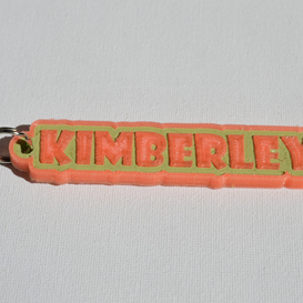 kimberley pinshape keychain-hanger keychain keyrings keyring decal dual-color dual-extrusion dual-filament sticker decals stickers leapfrog wanhao ultimaker-3 ultimaker3 wanhao4s nametag tag names frank badge badges 3D print model - Mito3D