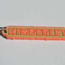 kimberley pinshape keychain-hanger keychain keyrings keyring decal dual-color dual-extrusion dual-filament sticker decals stickers leapfrog wanhao ultimaker-3 ultimaker3 wanhao4s nametag tag names frank badge badges 3d print model - Mito3D