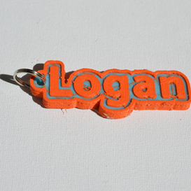 logan pinshape portachiavi hanger keychain decalcomania colore doppia estrusione filamento adesivo decalcomanie gli adesivi leapfrog wanhao ultimaker 3 ultimaker3 wanhao4s targhetta tag nomi frank badge distintivi 3D print model - Mito3D