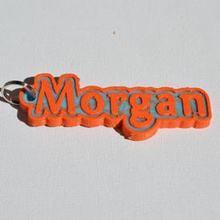 morgan pinshape badges badge frank names tag nametag wanhao4s ultimaker3 ultimaker-3 wanhao leapfrog stickers decals sticker dual-filament dual-extrusion dual-color decal keyring keyrings keychain keychain-hanger 3d print model - Mito3D