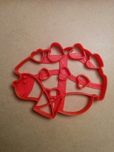 hedgehog hearts pinshape cookie-form cookie-stamp heart love cookie cookie-cutter 3d print model - Mito3D