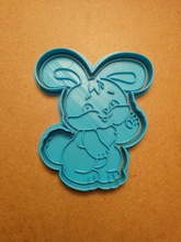 rabbit cookie cutter pinshape cookie-stamp form cookie-cutter 3d print model - Mito3D