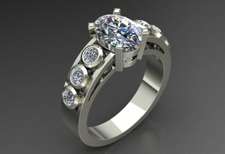 l'anneau diamant bijoux pinshape promesse cadeau personnalisé pierre naissance femmes taille doigt terre brillant petite moderne solitaire anneaux joyau l'engagement mariage or précieuse ruby saphir jour l'émeraude 3d print model - Mito3D