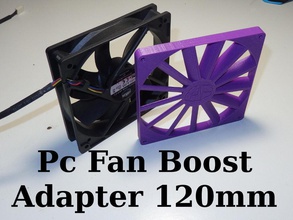 pc ventola aumento pressione adattatore 120x120x10mm pinshape tecnologia tech fan sgabolab boost l'adattatore 3d print model - Mito3D
