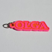 olga pinshape badges badge names tag nametag wanhao4s ultimaker3 ultimaker-3 wanhao leapfrog stickers decals sticker dual-filament dual-extrusion dual-color decal keyring keyrings keychain keychain-hanger 3d print model - Mito3D