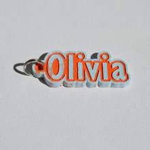 olivia pinshape badges badge names tag nametag wanhao4s ultimaker3 ultimaker-3 wanhao leapfrog stickers decals sticker dual-filament dual-extrusion dual-color decal keyring keyrings keychain keychain-hanger 3d print model - Mito3D