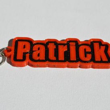 patrick pinshape badges badge names tag nametag wanhao4s ultimaker3 ultimaker-3 wanhao leapfrog stickers decals sticker dual-filament dual-extrusion dual-color decal keyring keyrings keychain keychain-hanger 3d print model - Mito3D