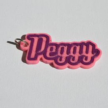 peggy pinshape badges badge names tag nametag wanhao4s ultimaker3 ultimaker-3 wanhao leapfrog stickers decals sticker dual-filament dual-extrusion dual-color decal keyring keyrings keychain keychain-hanger 3d print model - Mito3D