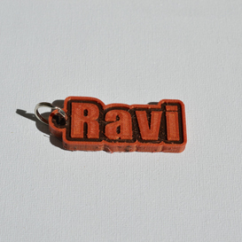 ravi pinshape keychain-hanger keychain keyrings keyring decal dual-color dual-extrusion dual-filament sticker decals stickers leapfrog wanhao ultimaker-3 ultimaker3 wanhao4s nametag tag names badge badges 3D print model - Mito3D