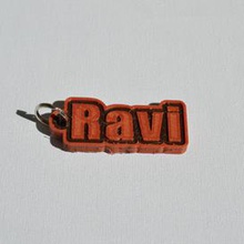 ravi pinshape keychain-hanger keychain keyrings keyring decal dual-color dual-extrusion dual-filament sticker decals stickers leapfrog wanhao ultimaker-3 ultimaker3 wanhao4s nametag tag names badge badges 3d print model - Mito3D