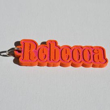 rebecca pinshape keychain-hanger keychain keyrings keyring decal dual-color dual-extrusion dual-filament sticker decals stickers leapfrog wanhao ultimaker-3 ultimaker3 wanhao4s nametag tag names badge 3d print model - Mito3D
