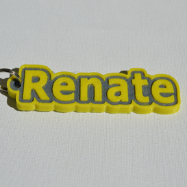 renate pinshape keychain-hanger keychain keyrings keyring decal dual-color dual-extrusion dual-filament sticker decals stickers leapfrog wanhao ultimaker-3 ultimaker3 wanhao4s nametag tag names badge badges 3D print model - Mito3D