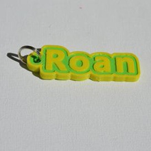 roan pinshape keychain-hanger keychain keyrings keyring decal dual-color dual-extrusion dual-filament sticker decals stickers leapfrog wanhao ultimaker-3 ultimaker3 wanhao4s nametag tag names badge badges 3d print model - Mito3D