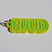 ruud pinshape keychain-hanger keychain keyrings keyring decal dual-color dual-extrusion dual-filament sticker decals stickers leapfrog wanhao ultimaker-3 ultimaker3 wanhao4s nametag tag names badge badges 3d print model - Mito3D