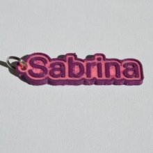 sabrina pinshape keychain-hanger keychain keyrings keyring decal dual-color dual-extrusion dual-filament sticker decals stickers leapfrog wanhao ultimaker-3 ultimaker3 wanhao4s nametag tag names badge badges 3d print model - Mito3D