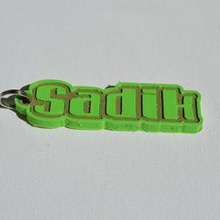 sadik pinshape keychain-hanger keychain keyrings keyring decal dual-color dual-extrusion dual-filament sticker decals stickers leapfrog wanhao ultimaker-3 ultimaker3 wanhao4s nametag tag names badge badges 3d print model - Mito3D