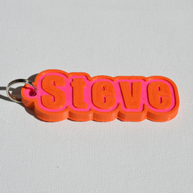 steve pinshape keychain-hanger keychain keyrings keyring decal dual-color dual-extrusion dual-filament sticker decals stickers leapfrog wanhao ultimaker-3 ultimaker3 wanhao4s nametag tag names badge badges 3D print model - Mito3D