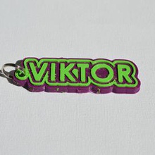 viktor pinshape keychain-hanger keychain keyrings keyring decal dual-color dual-extrusion dual-filament sticker decals stickers leapfrog wanhao ultimaker-3 ultimaker3 wanhao4s nametag tag names badge badges 3d print model - Mito3D
