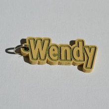 wendy pinshape keychain-hanger keychain keyrings keyring decal dual-color dual-extrusion dual-filament sticker decals stickers leapfrog wanhao ultimaker-3 ultimaker3 wanhao4s nametag tag names badge badges 3d print model - Mito3D