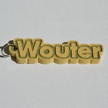 wouter pinshape keychain-hanger keychain keyrings keyring decal dual-color dual-extrusion dual-filament sticker decals stickers leapfrog wanhao ultimaker-3 ultimaker3 wanhao4s nametag tag names badge badges 3d print model - Mito3D