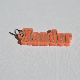 xander pinshape trousseau cintre clés décalque bi couleur double extrusion filament autocollant décalques autocollants leapfrog wanhao ultimaker 3 ultimaker3 wanhao4s porte nom balise noms insigne badges 3D print model - Mito3D