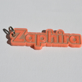 zaphira pinshape chaveiro cabide chaveiros decalque duplo cor dupla extrusão filamento adesivo decalques adesivos leapfrog wanhao ultimaker 3 ultimaker3 wanhao4s pulseira identificação etiqueta nomes emblema emblemas 3D print model - Mito3D