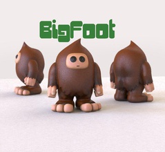 squatchy pinshape desktop giocattolo creatura bigfoot sasquatch carattere modellazione concorso 3d print model - Mito3D