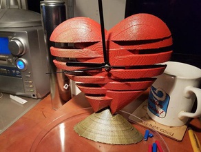 ticking heart 2 1 pinshape clock valientine's-day love 3d print model - Mito3D