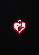 love pendant pinshape sign-language love heart pendant- 3d print model - Mito3D
