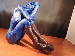 cat girl blues pinshape azul joyería desnudo niña art 3d print model - Mito3D