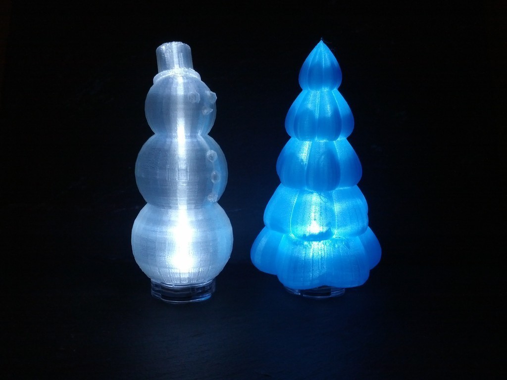 luce decorazioni natale pupazzo neve albero pinshape disegno 3d 3D print model - Mito3D